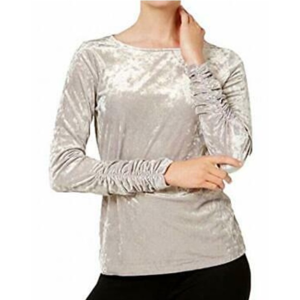 Vince Camuto Crushed Velvet Metallic Top